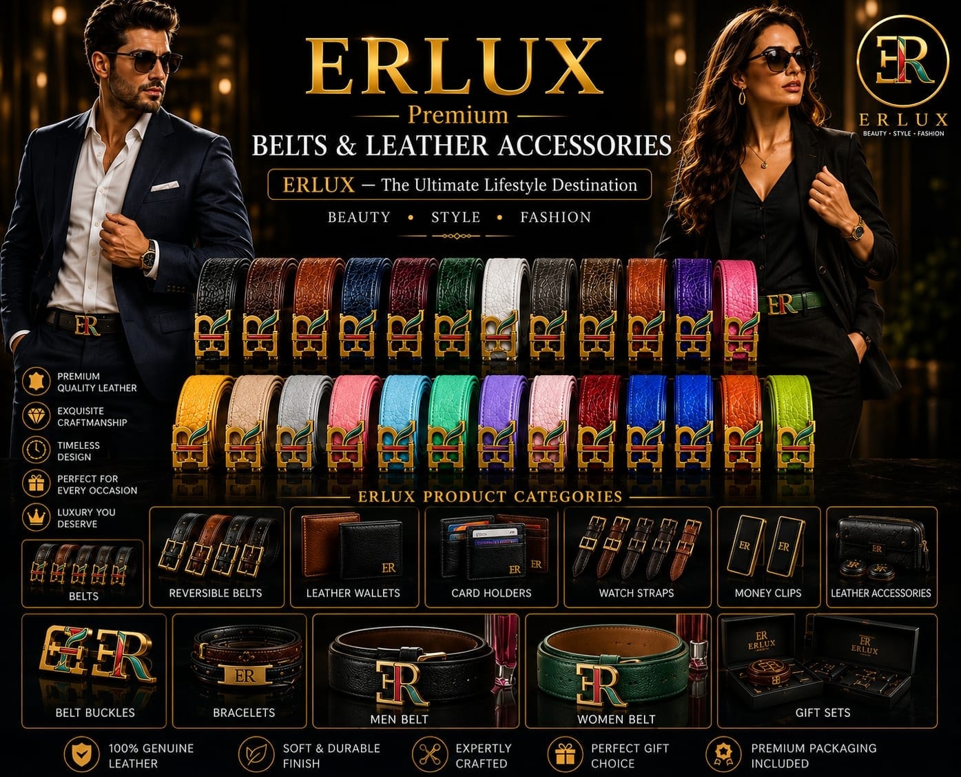 ERLUX Premium Belts — That Define Your Style, For Him & Her